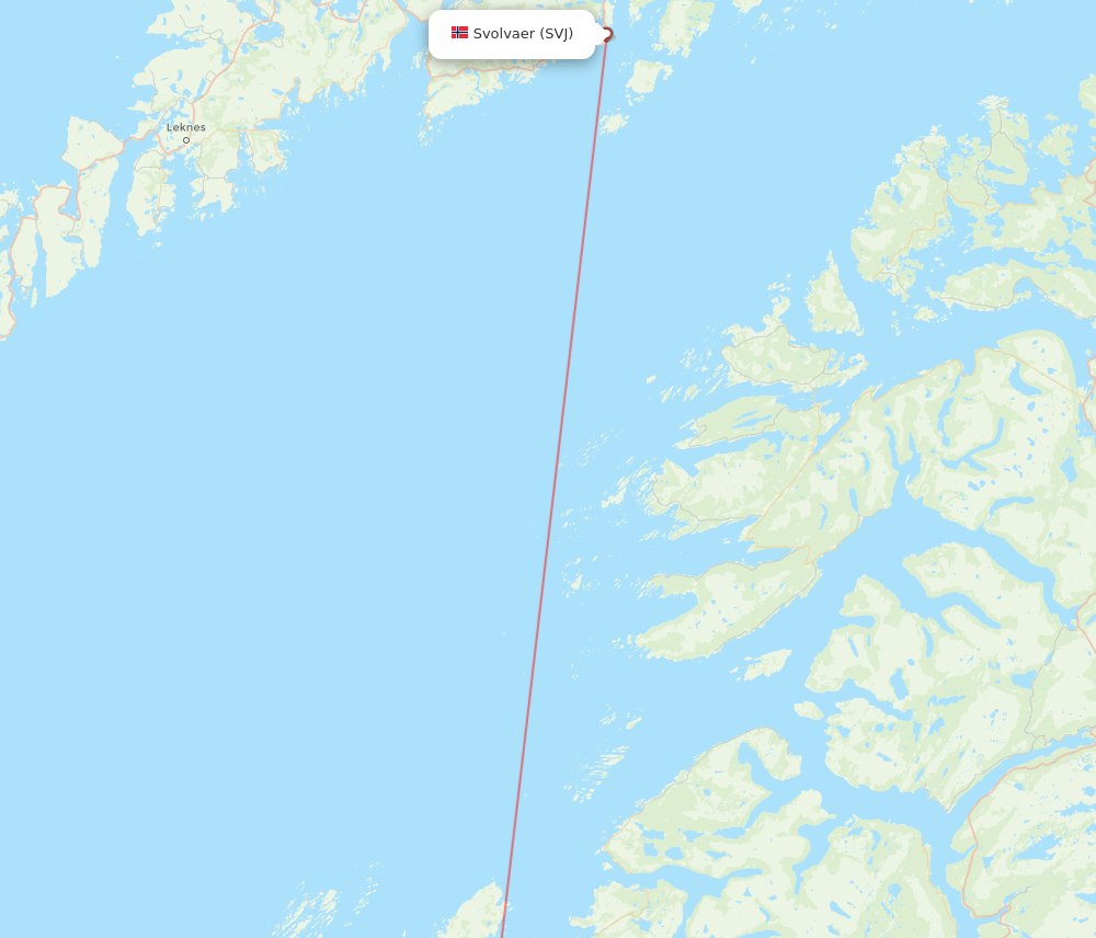 Svolvaer - Bodo route map and flight paths