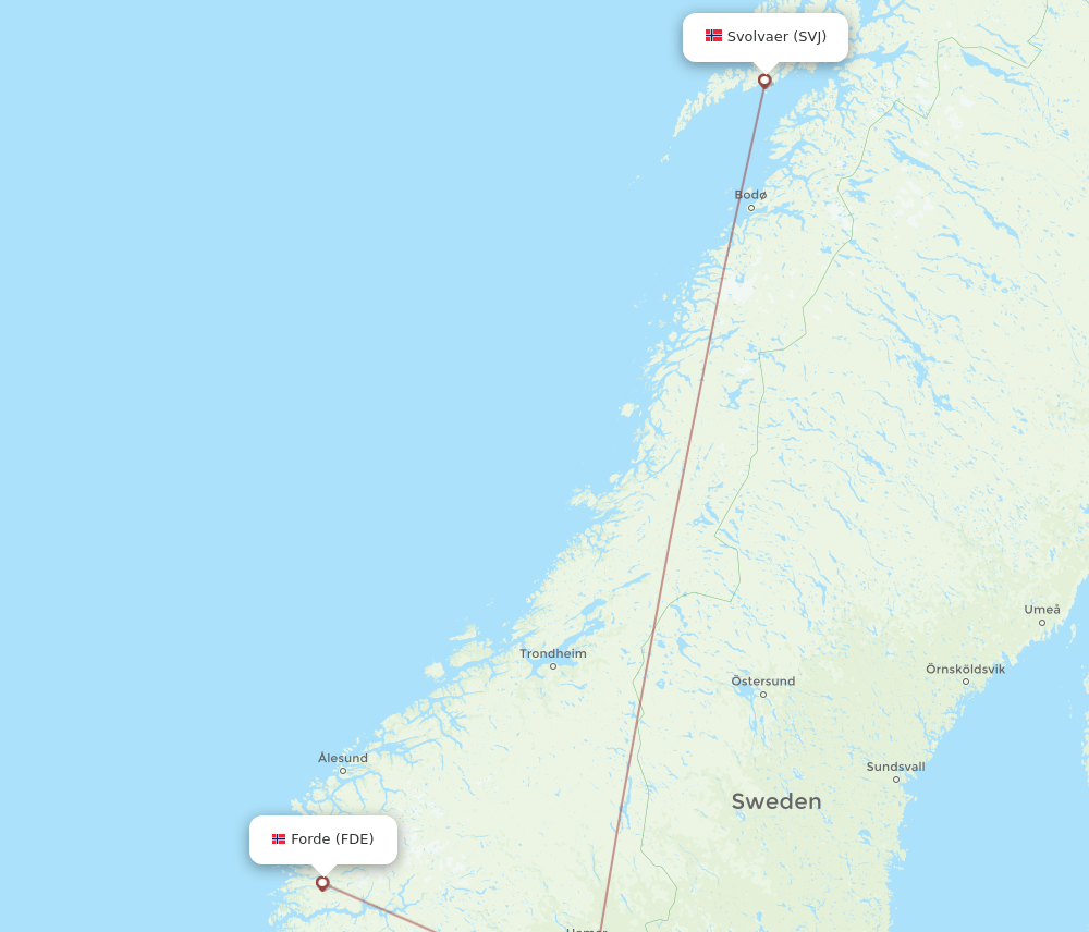 SVJ-FDE flight routes