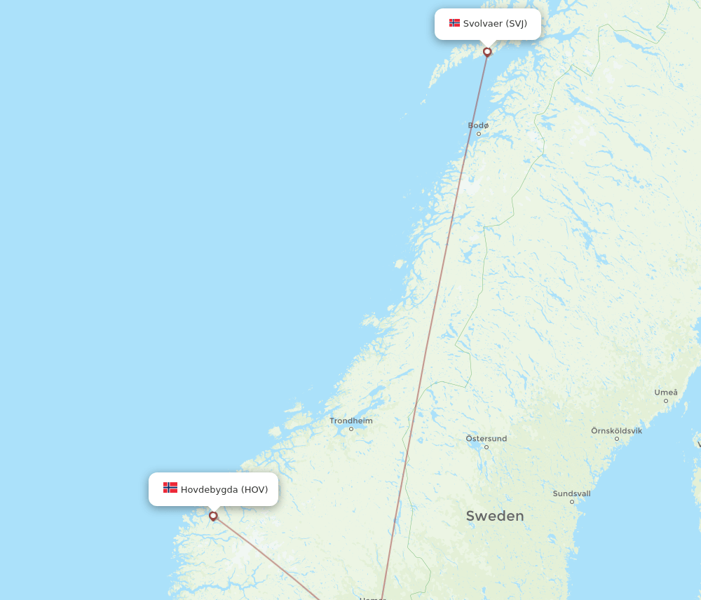 SVJ-HOV flight routes
