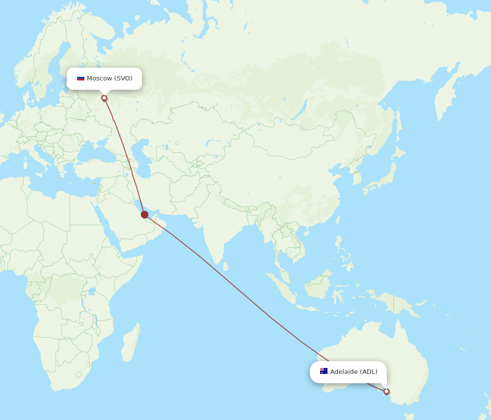 SVO-ADL flight routes