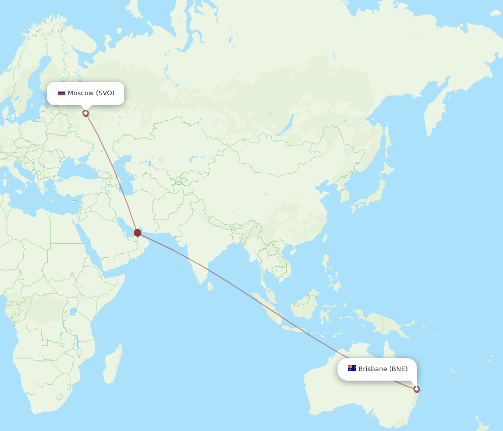 SVO-BNE flight routes