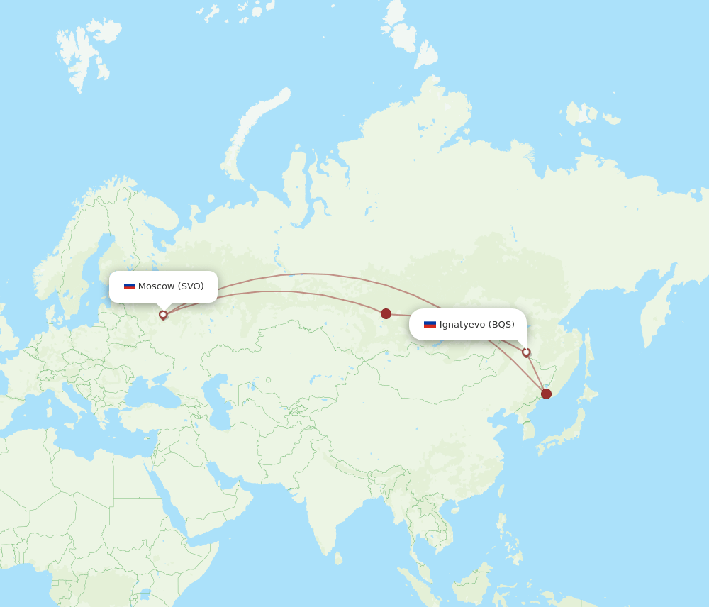 SVO-BQS flight routes