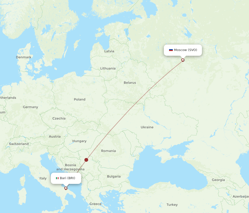 SVO to BRI flights and routes map