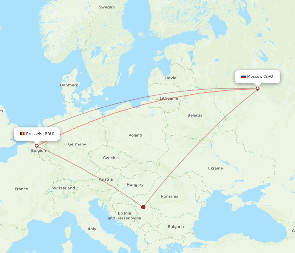 SVO-BRU flight routes