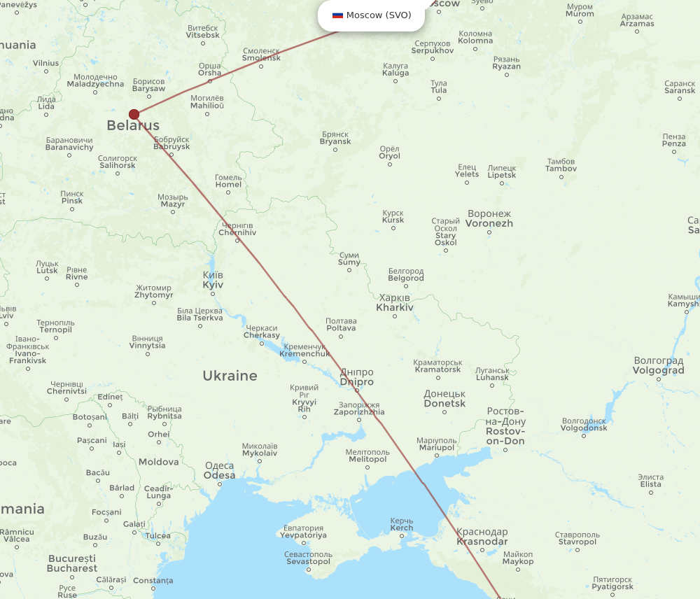 SVO-BUS flight routes
