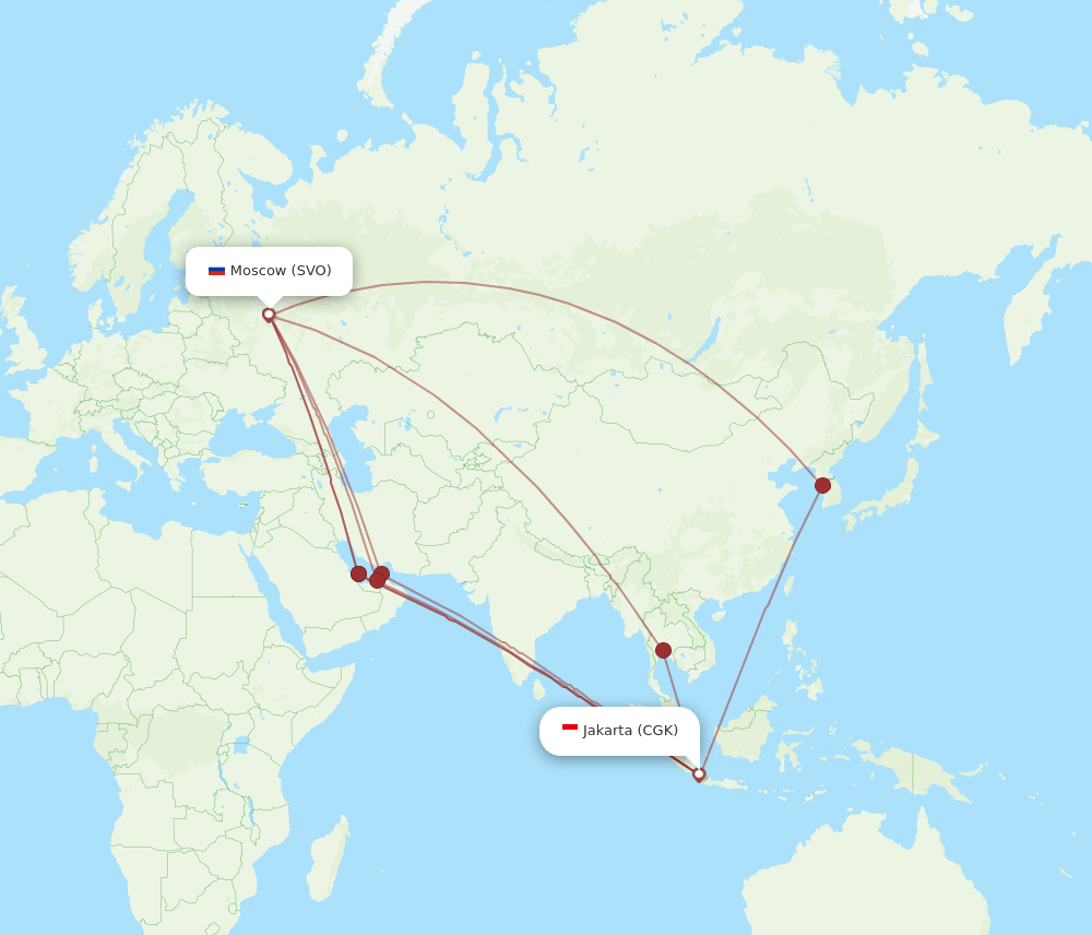 SVO-CGK flight routes
