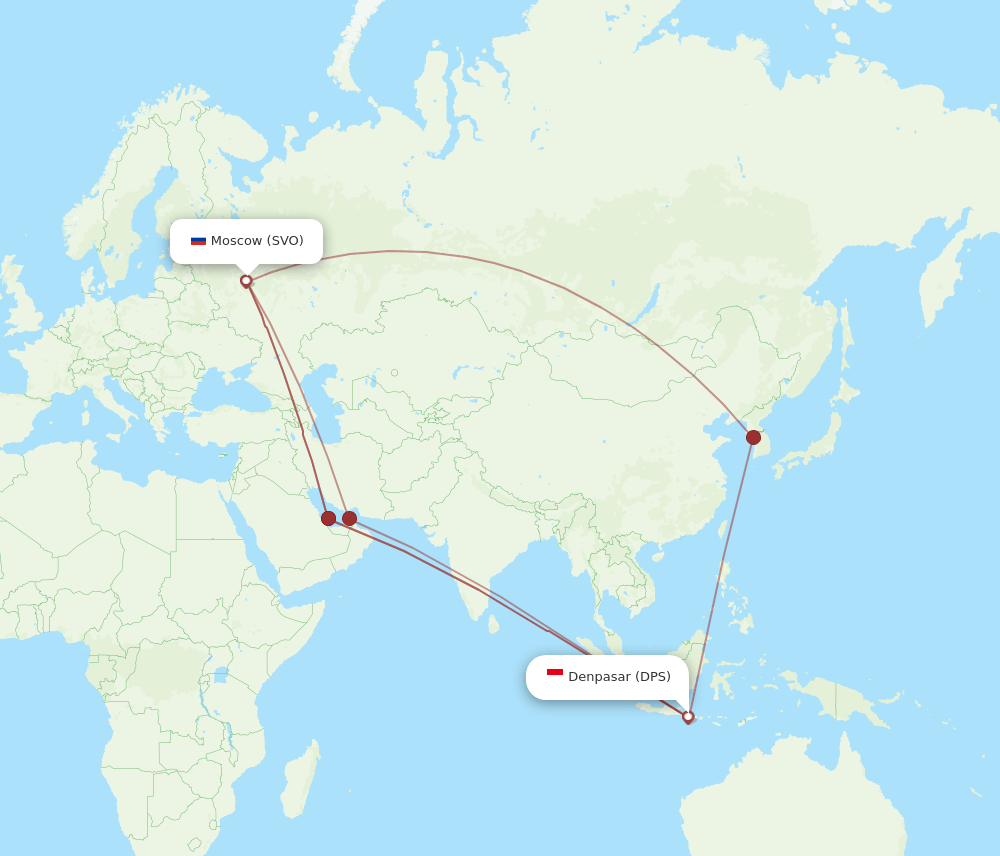 SVO-DPS flight routes