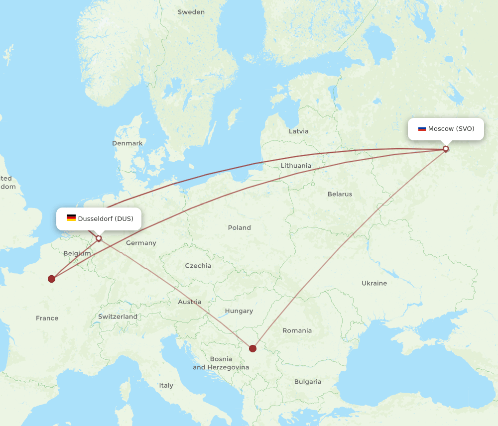 SVO-DUS flight routes
