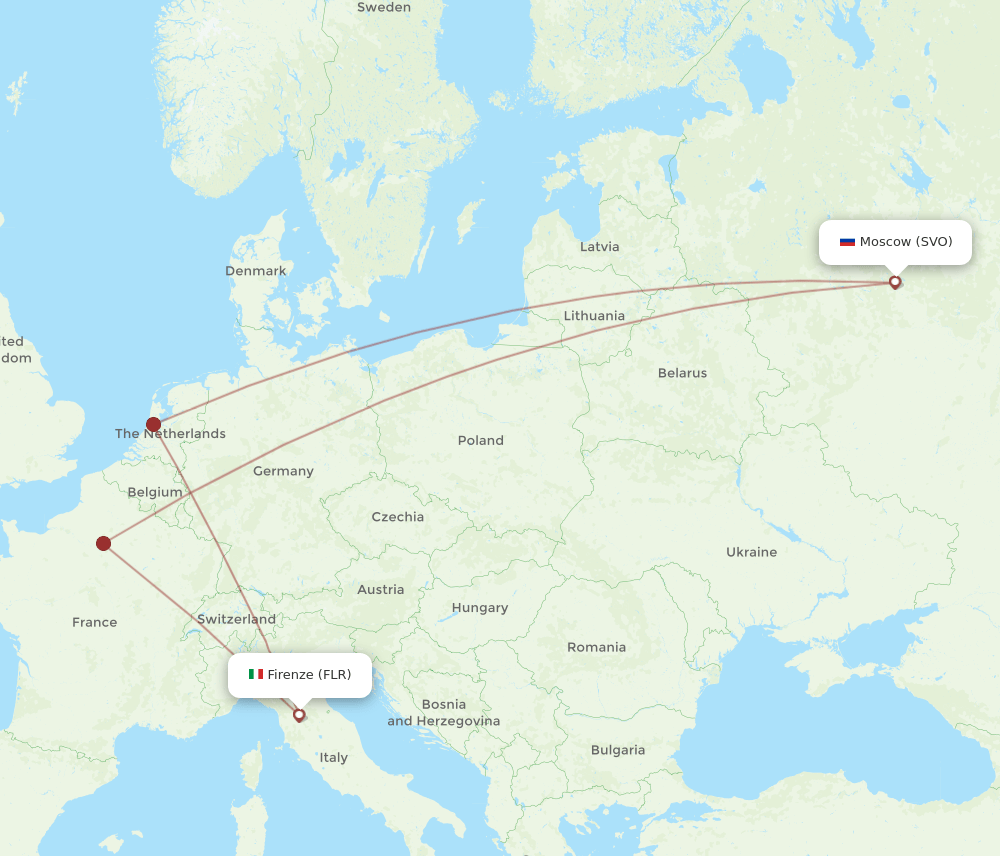 SVO-FLR flight routes