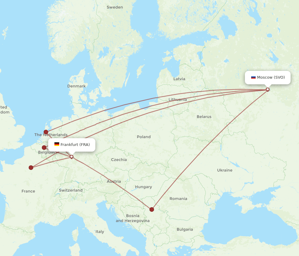 SVO-FRA flight routes