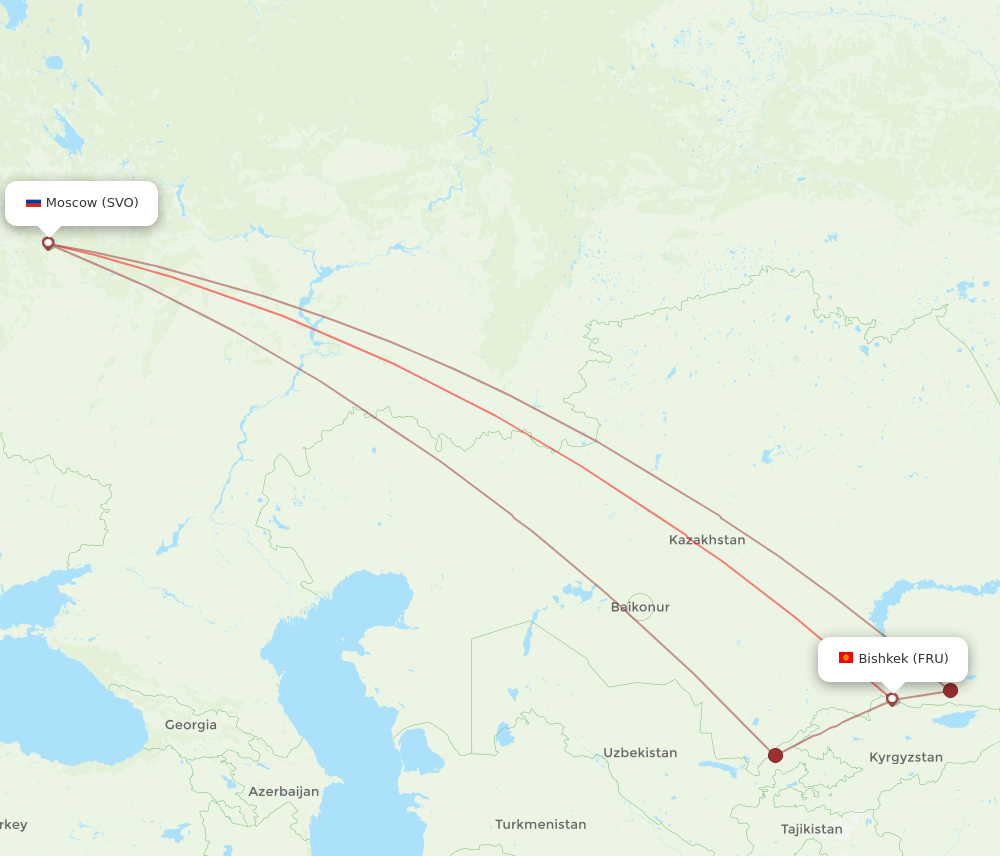 SVO-FRU flight routes
