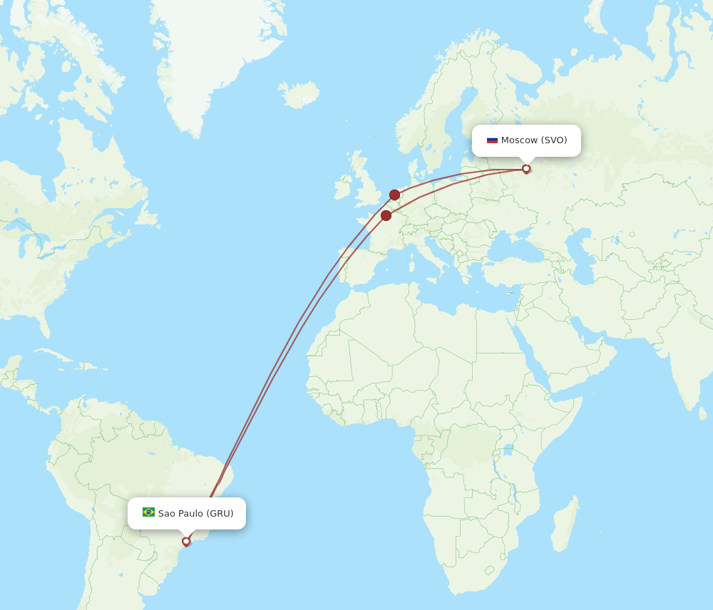 SVO-GRU flight routes