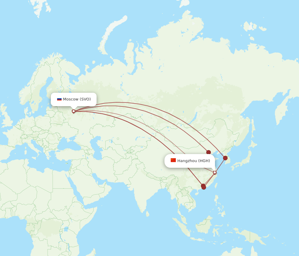 SVO-HGH flight routes