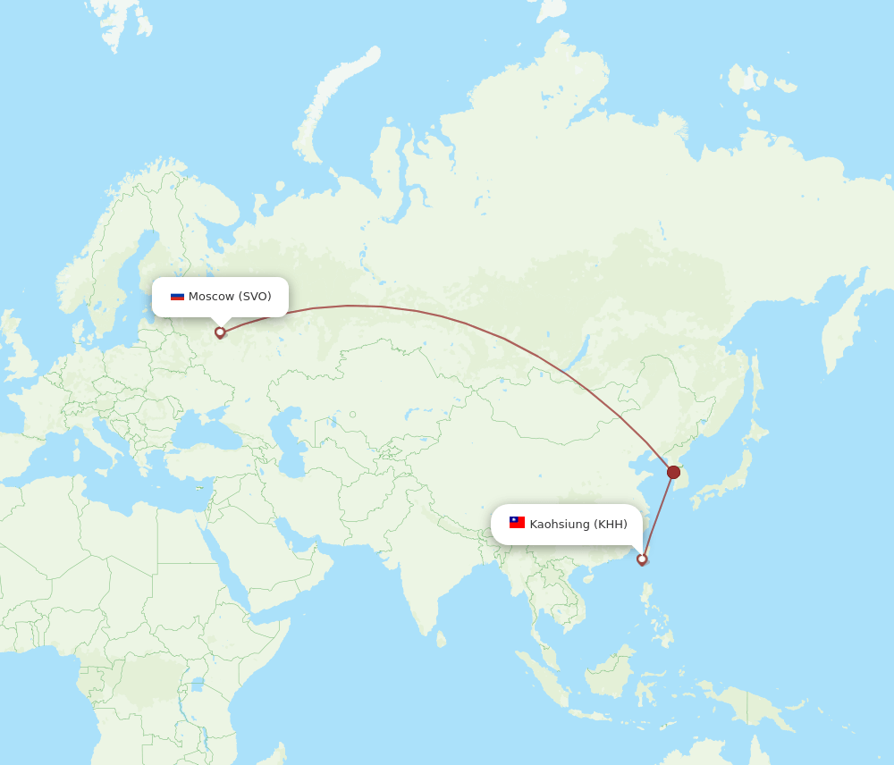 SVO-KHH flight routes