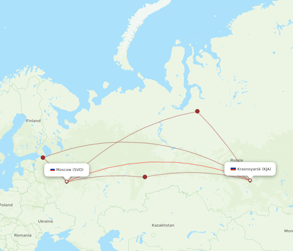 SVO-KJA flight routes