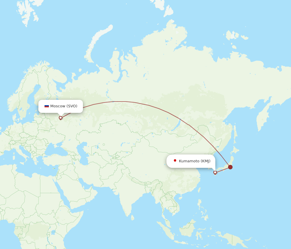 SVO to KMJ flights and routes map
