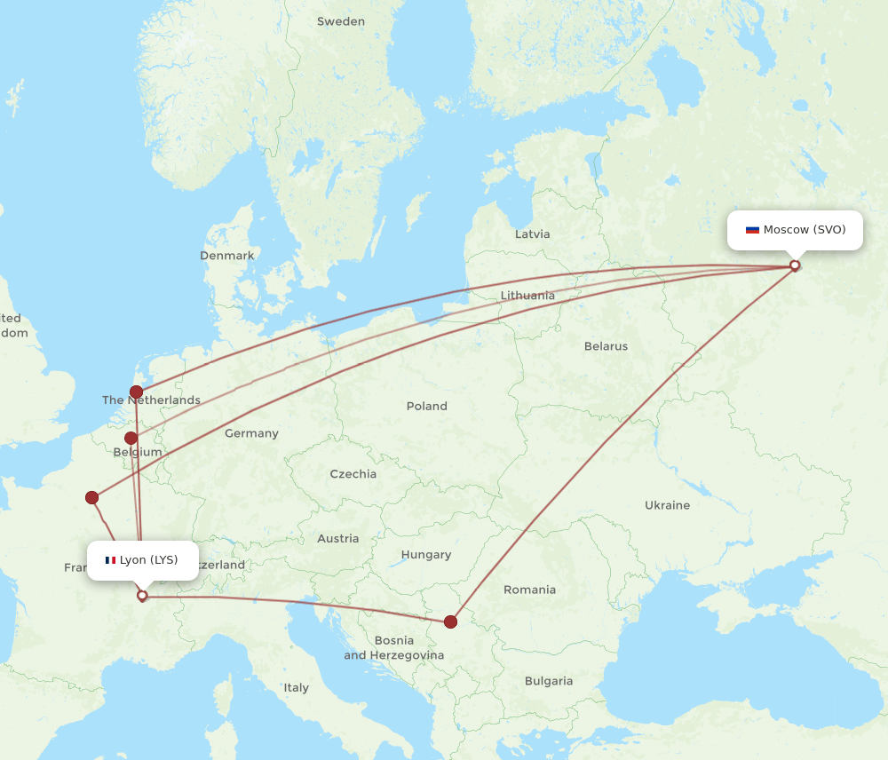 SVO-LYS flight routes