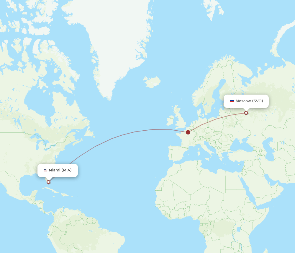SVO-MIA flight routes
