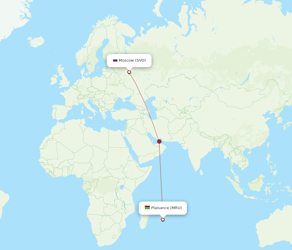 SVO-MRU flight routes