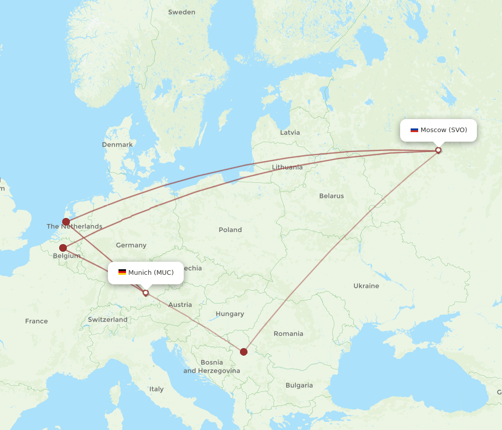 SVO-MUC flight routes