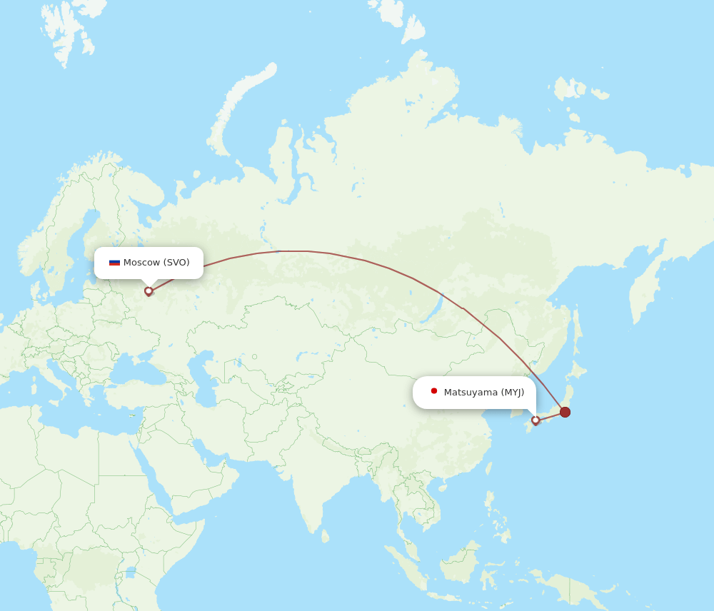 SVO-MYJ flight routes