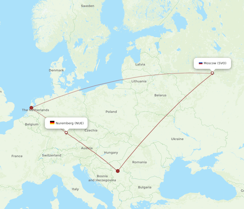 SVO-NUE flight routes