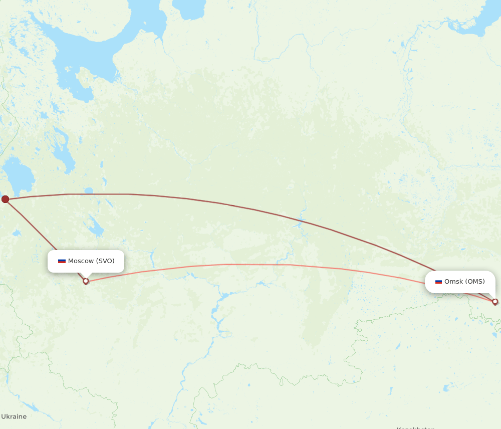 SVO-OMS flight routes