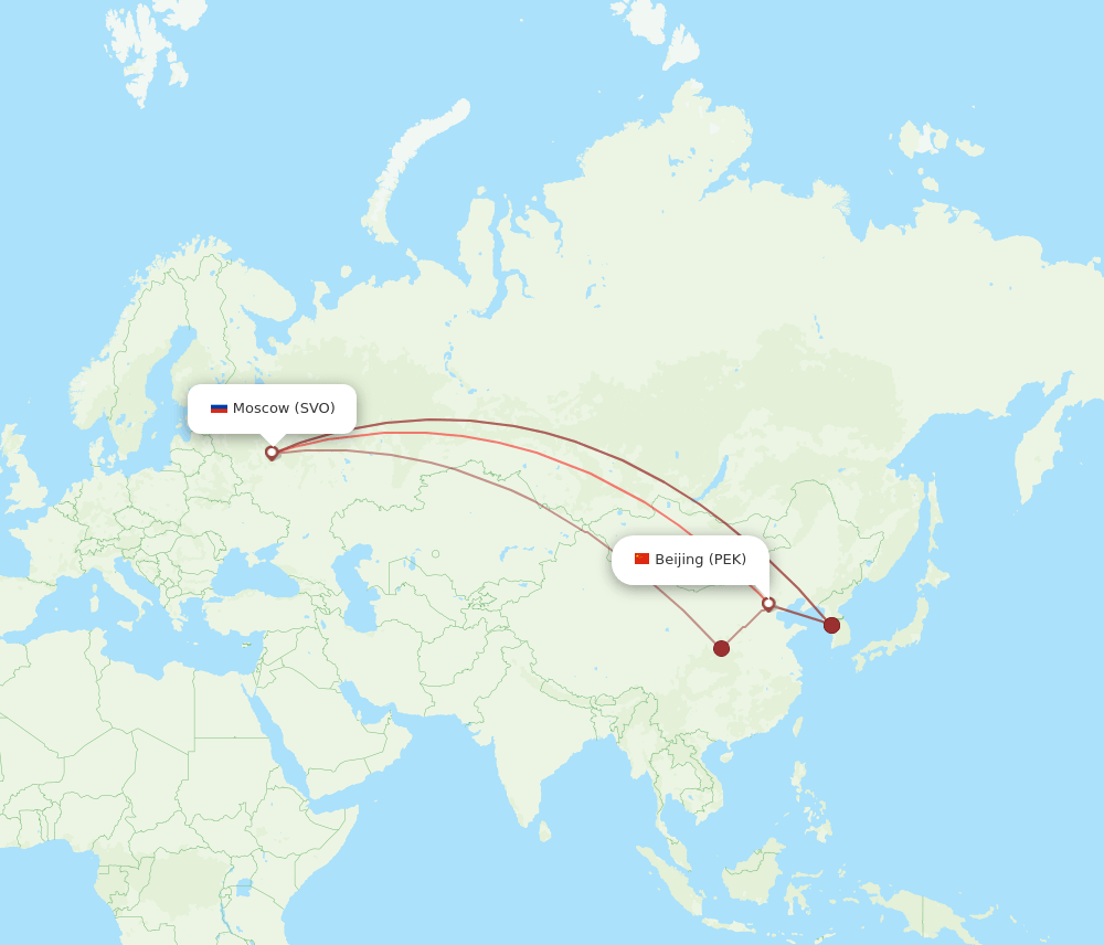 SVO-PEK flight routes
