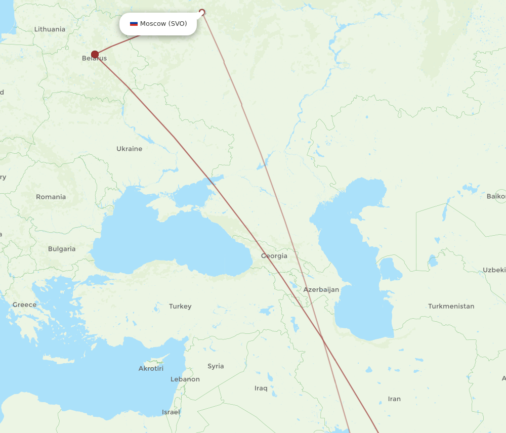 SVO-SHJ flight routes