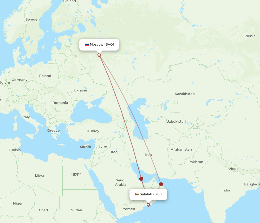 SVO-SLL flight routes