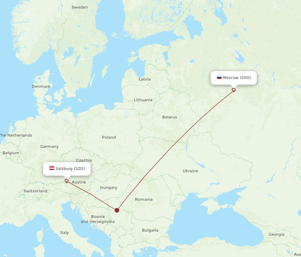 SVO-SZG flight routes