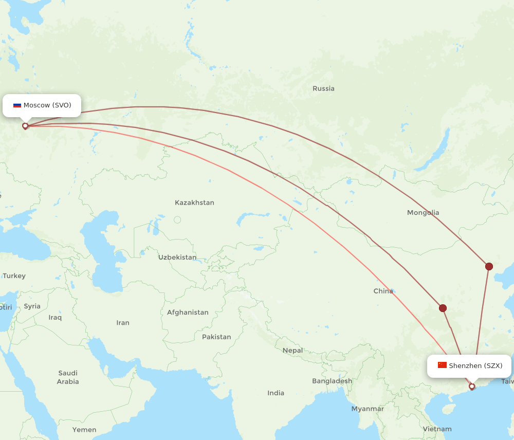 SVO-SZX flight routes