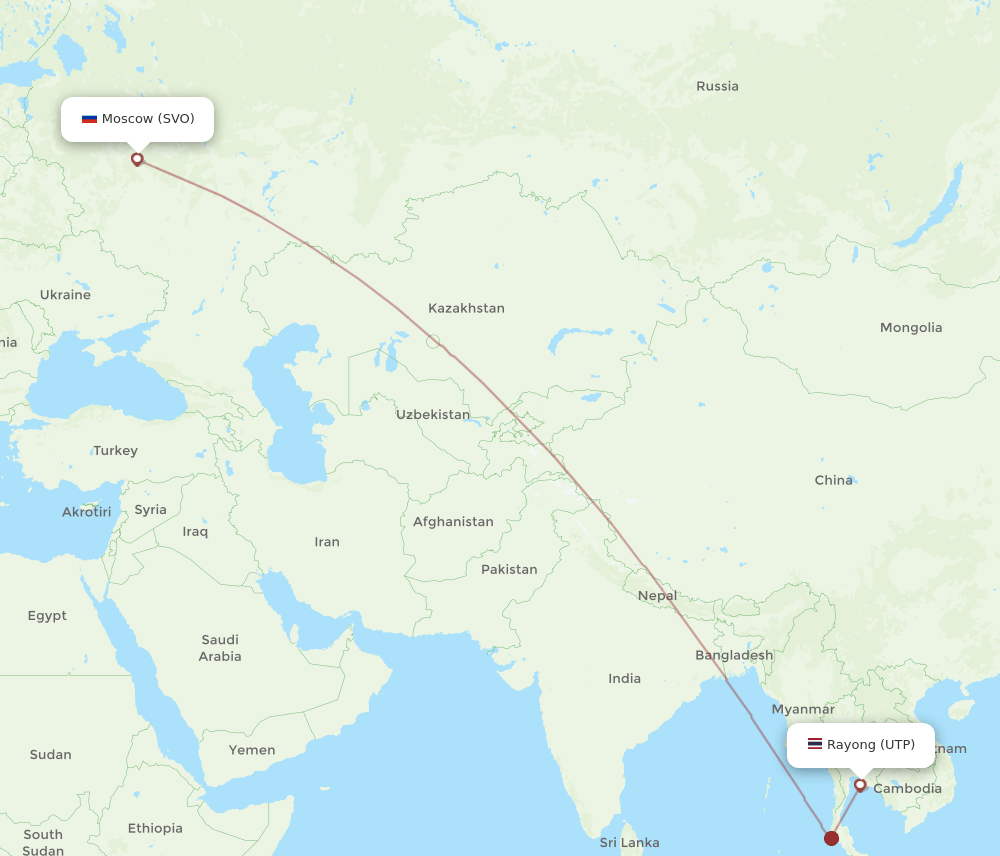 SVO-UTP flight routes