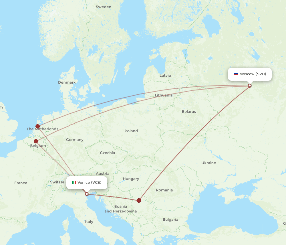 SVO-VCE flight routes