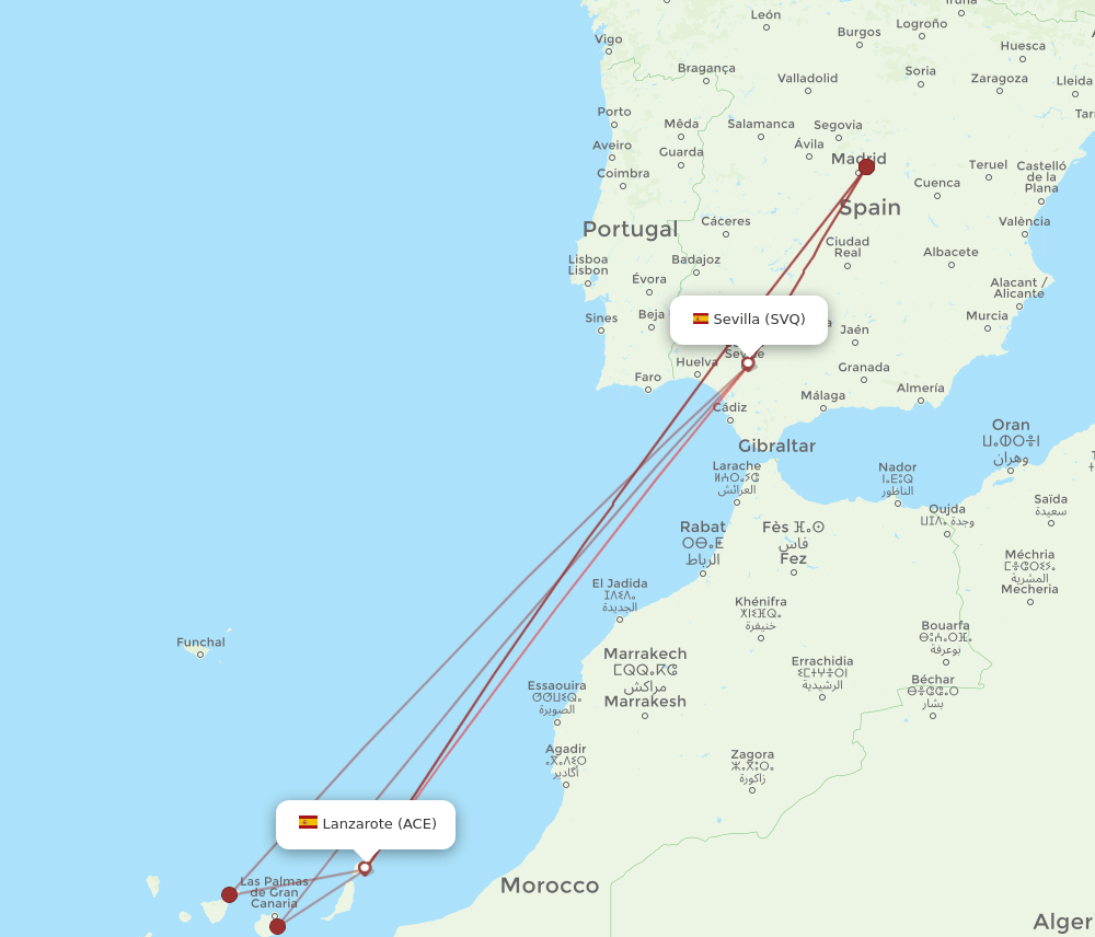 SVQ-ACE flight routes