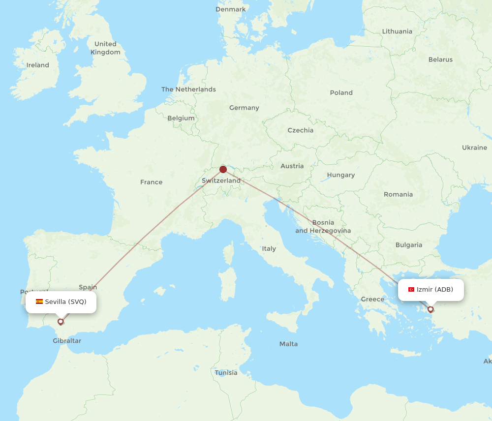 SVQ-ADB flight routes
