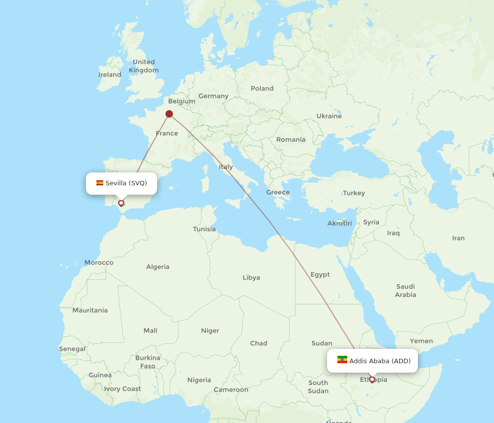 SVQ-ADD flight routes