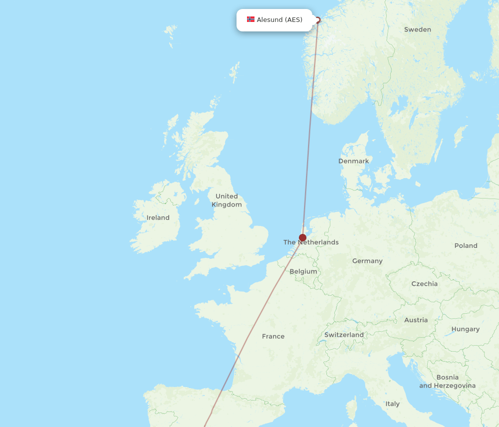 AES to SVQ flights and routes map