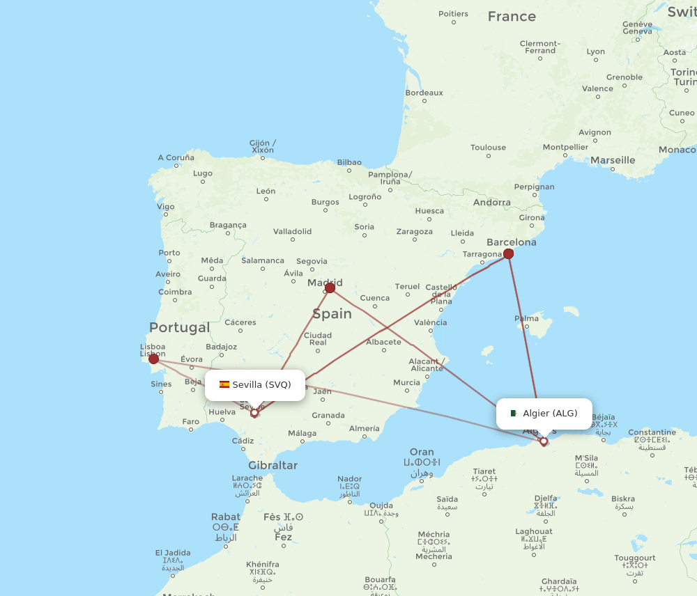 SVQ-ALG flight routes