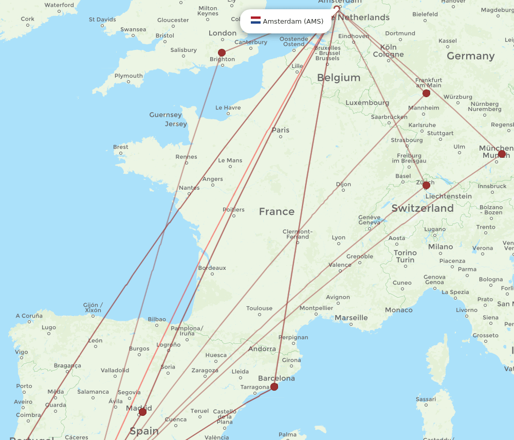SVQ-AMS flight routes