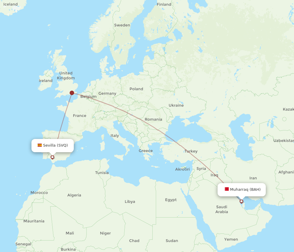 SVQ-BAH flight routes
