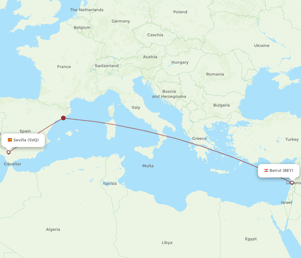 SVQ-BEY flight routes