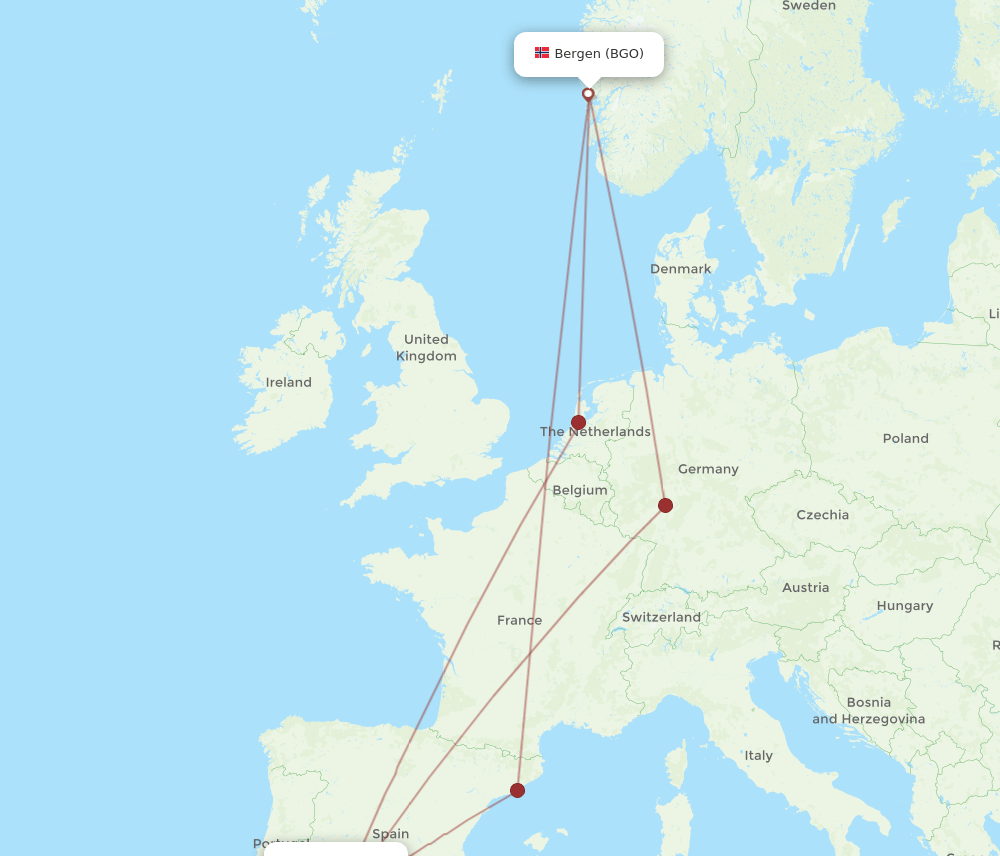 SVQ-BGO flight routes