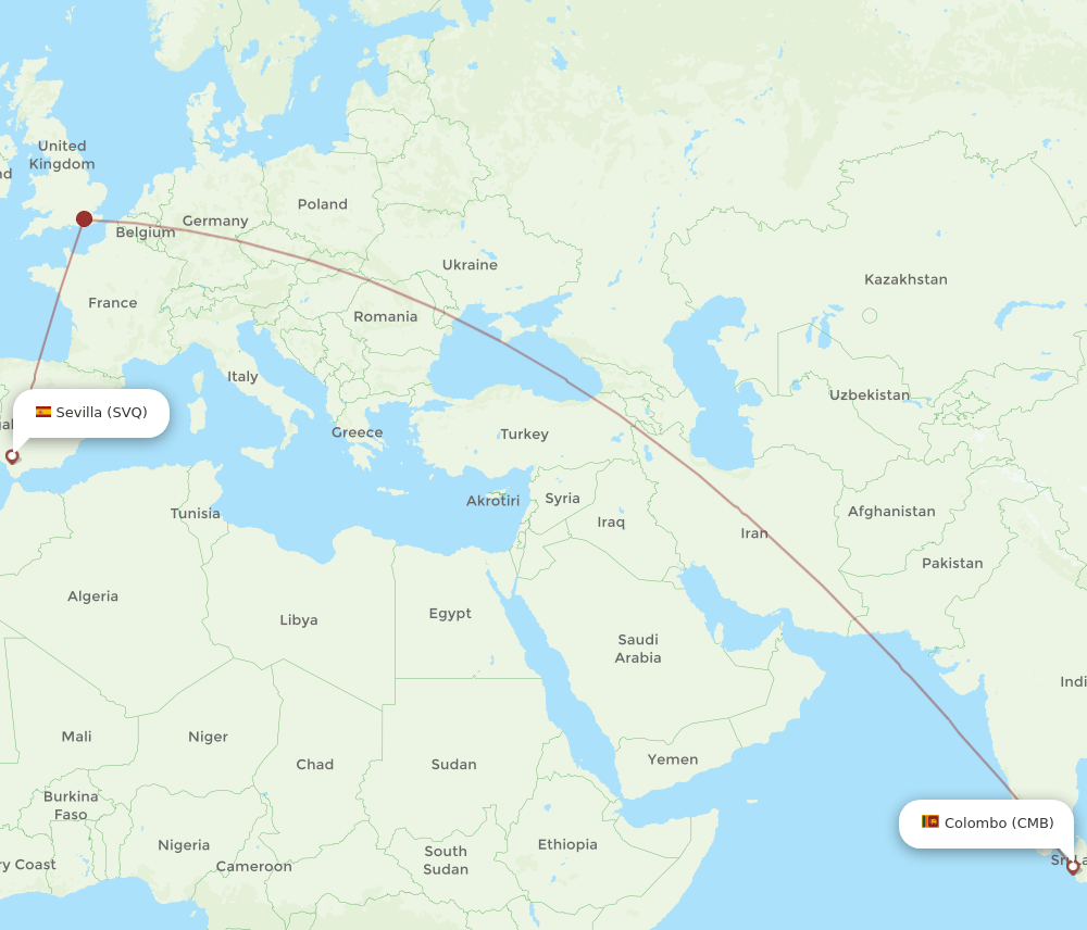SVQ-CMB flight routes