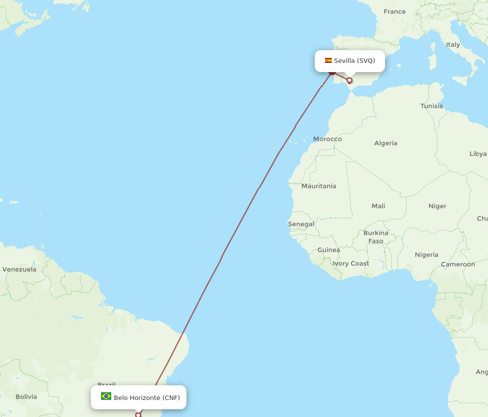 SVQ-CNF flight routes