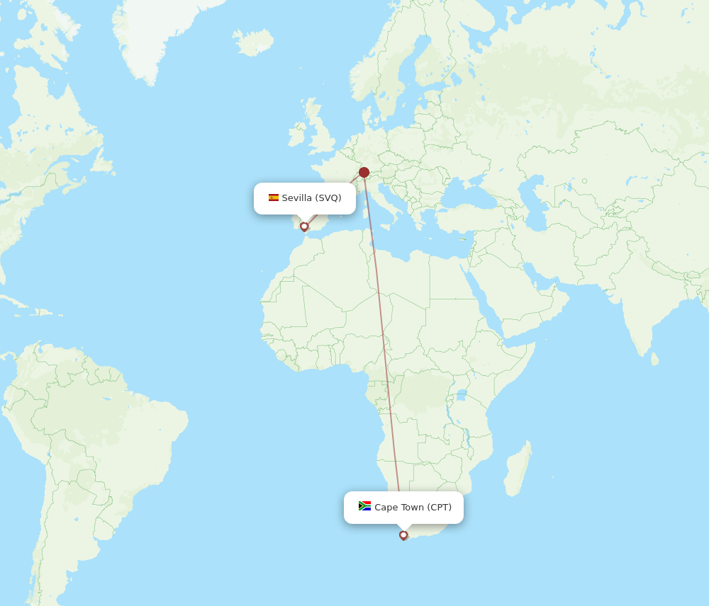 SVQ-CPT flight routes