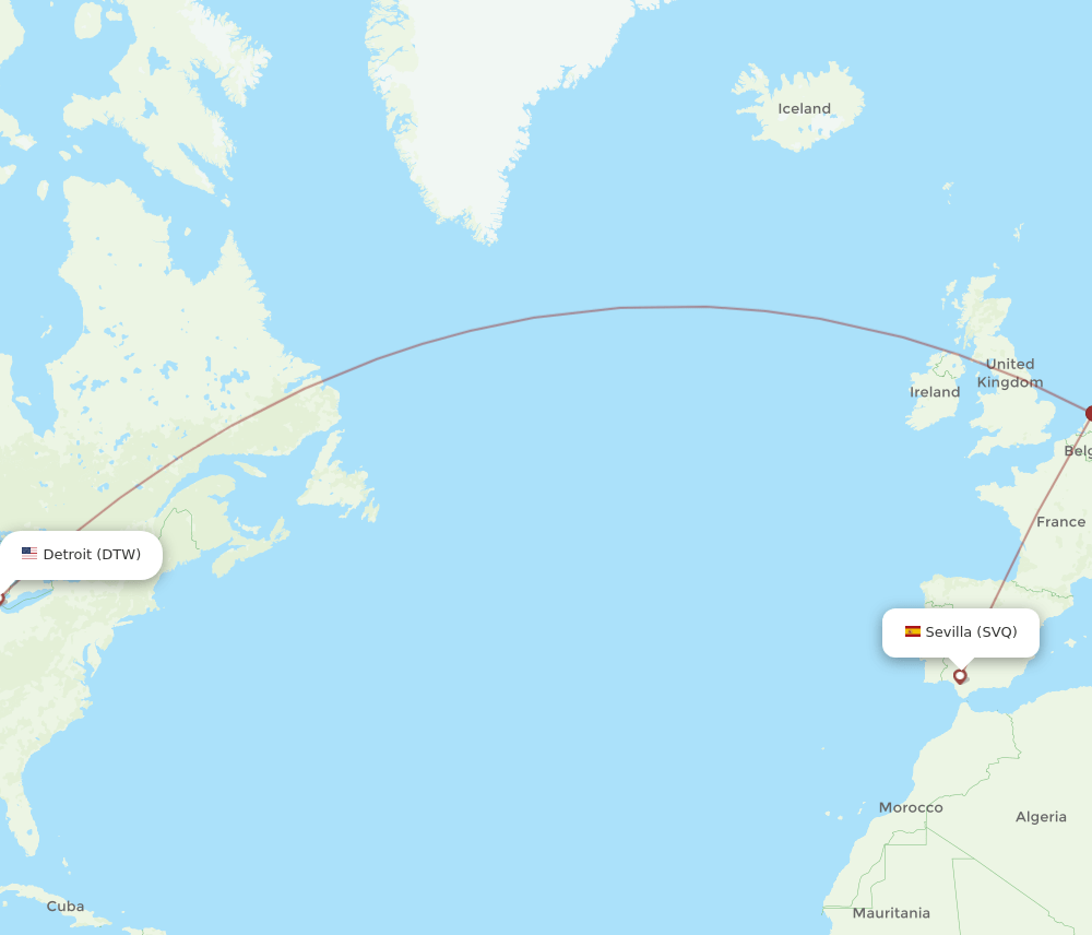 SVQ-DTW flight routes