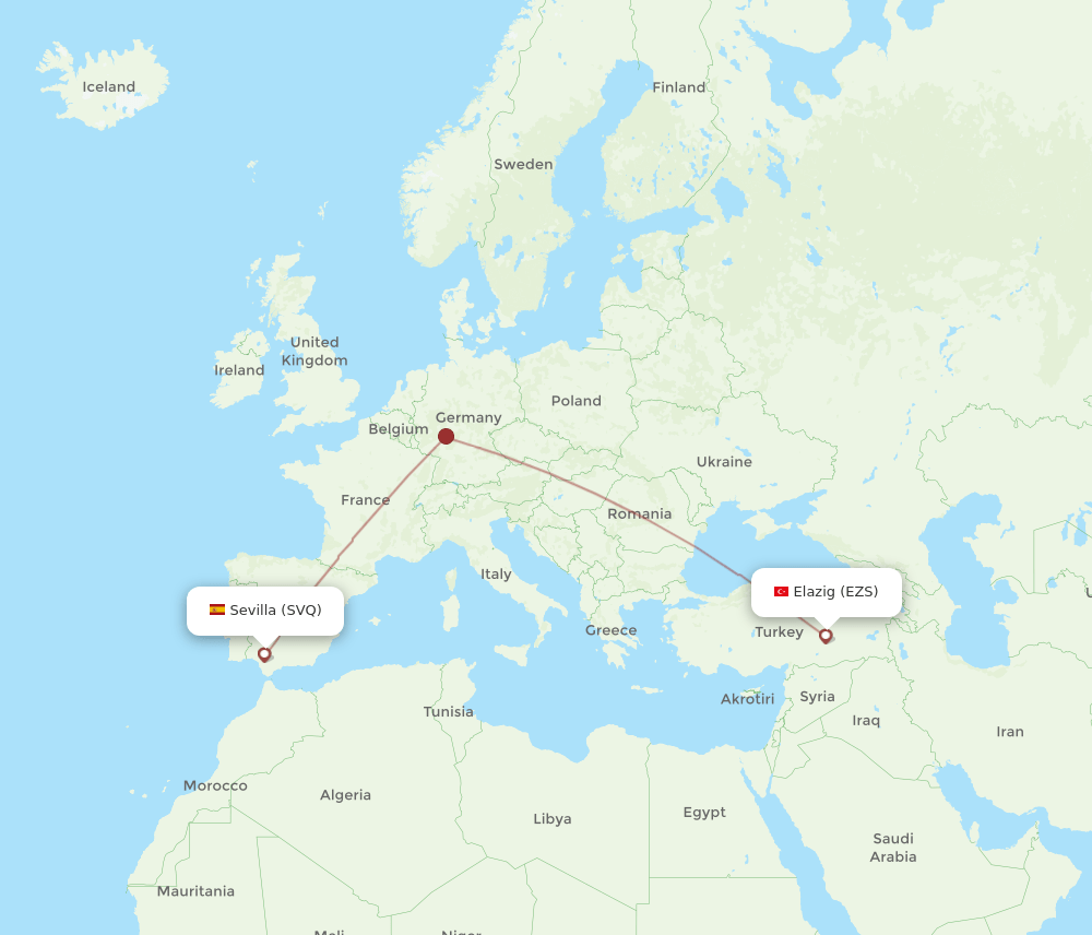SVQ-EZS flight routes