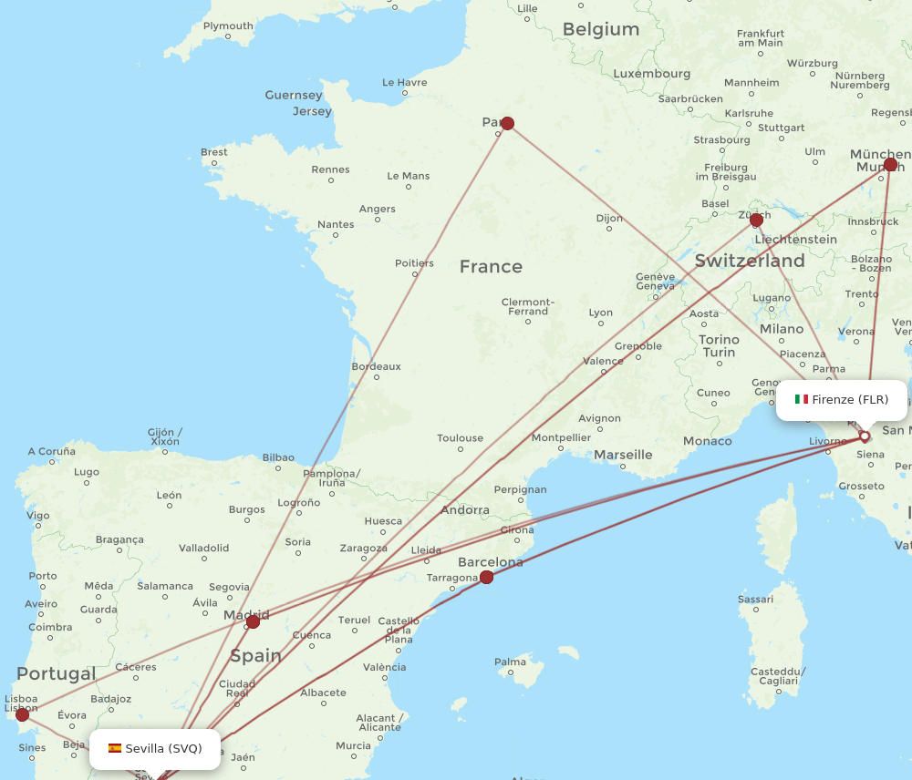 SVQ-FLR flight routes