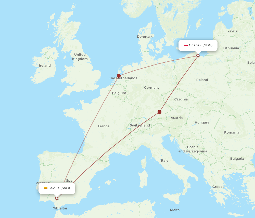 SVQ-GDN flight routes